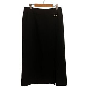 Dana Buchman Petite Black Wool Blend Midi Skirt Size 8P